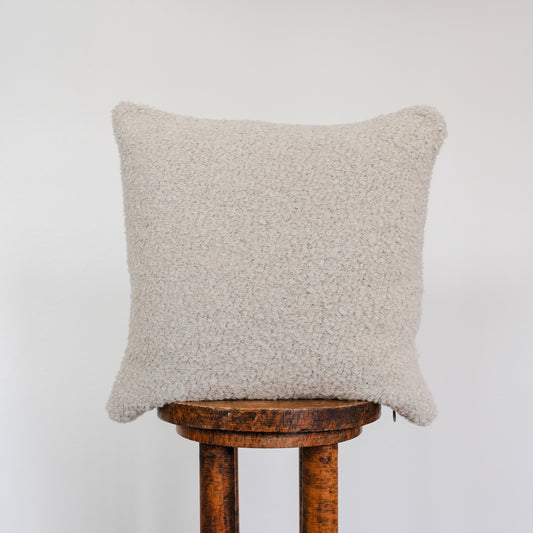 Curly Oatmeal Alpaca Pillow 18x18