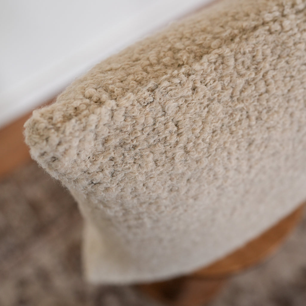 Curly Oatmeal Alpaca Pillow 18x18