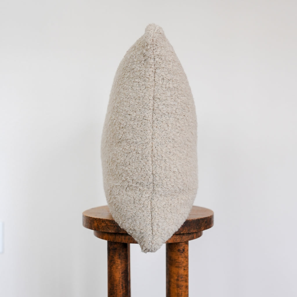 Curly Oatmeal Alpaca Pillow 18x18