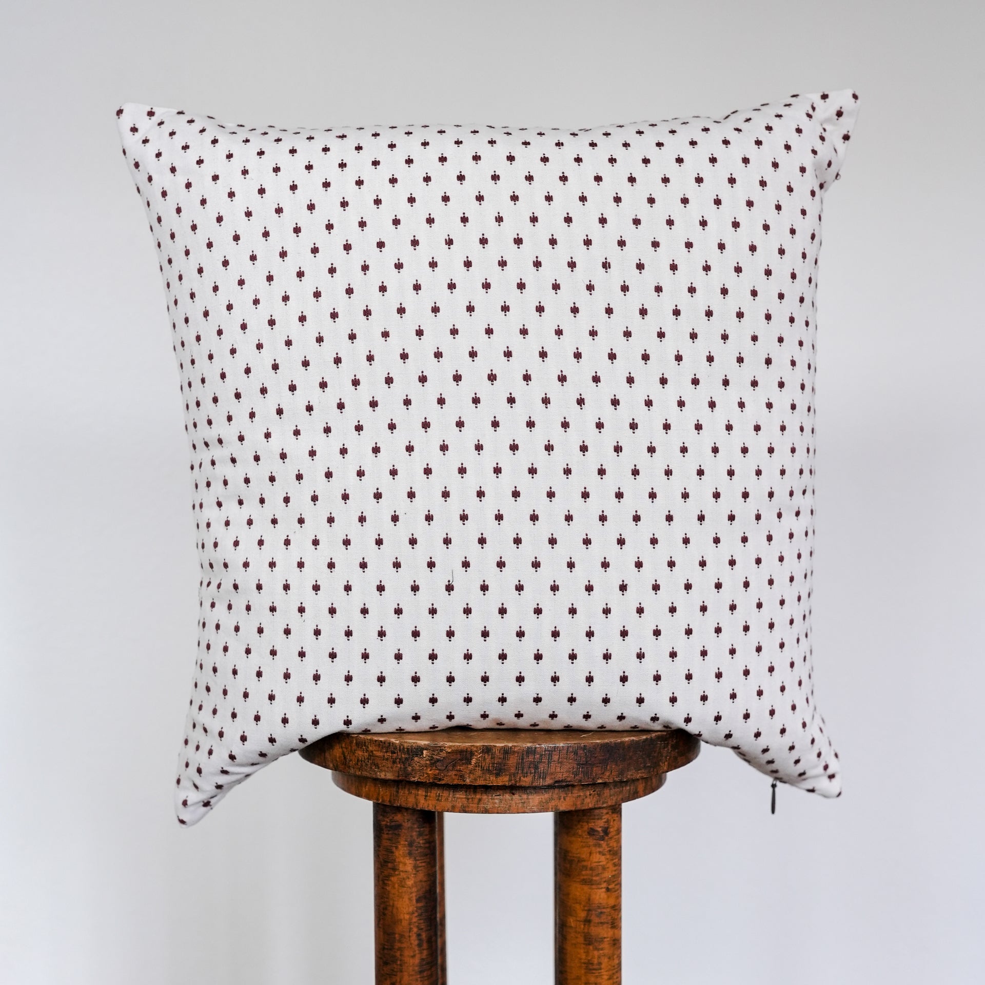 Mini Brown Embroidered Western Motif Pillow 22x22