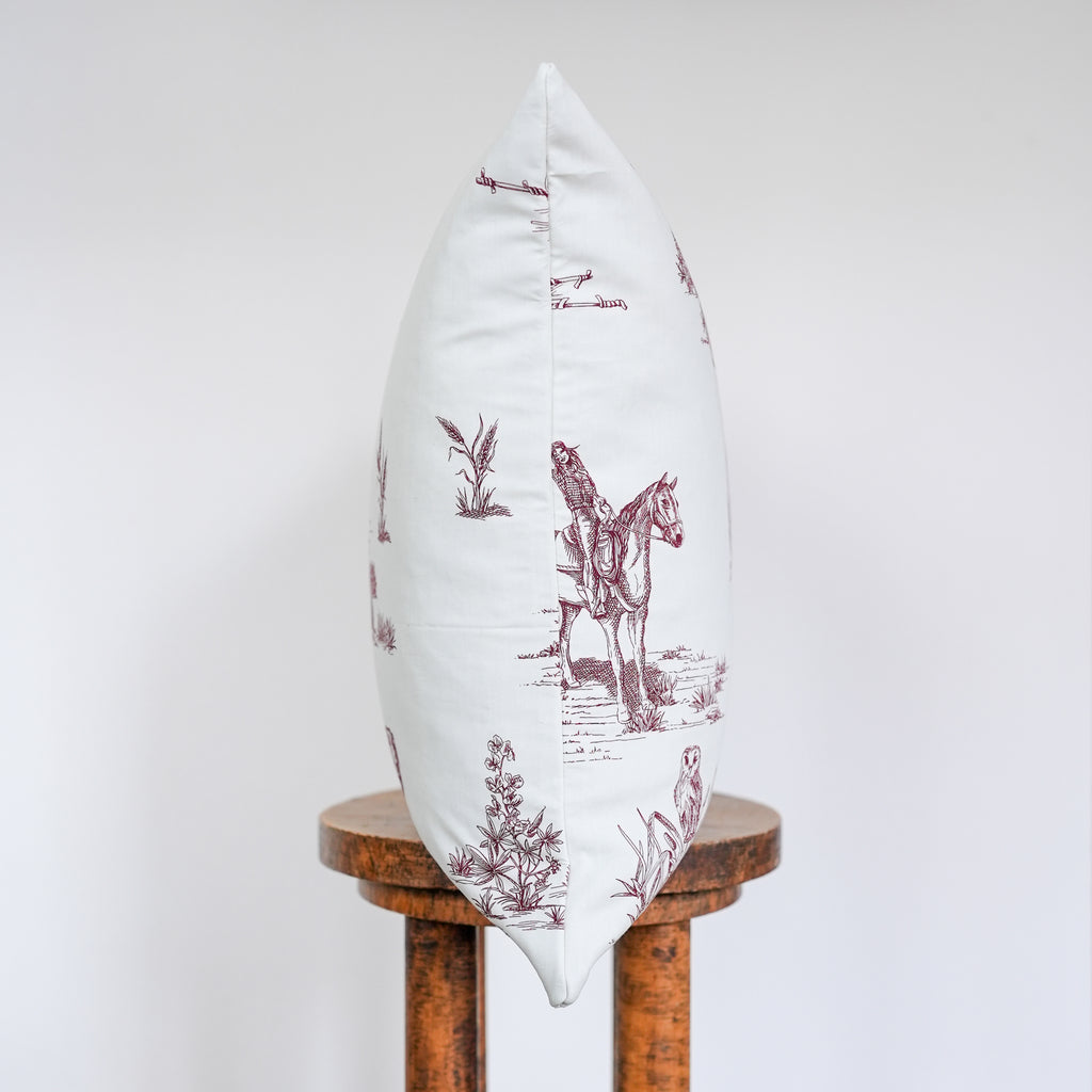 Ruby Red Western Toile Pillow 20x20