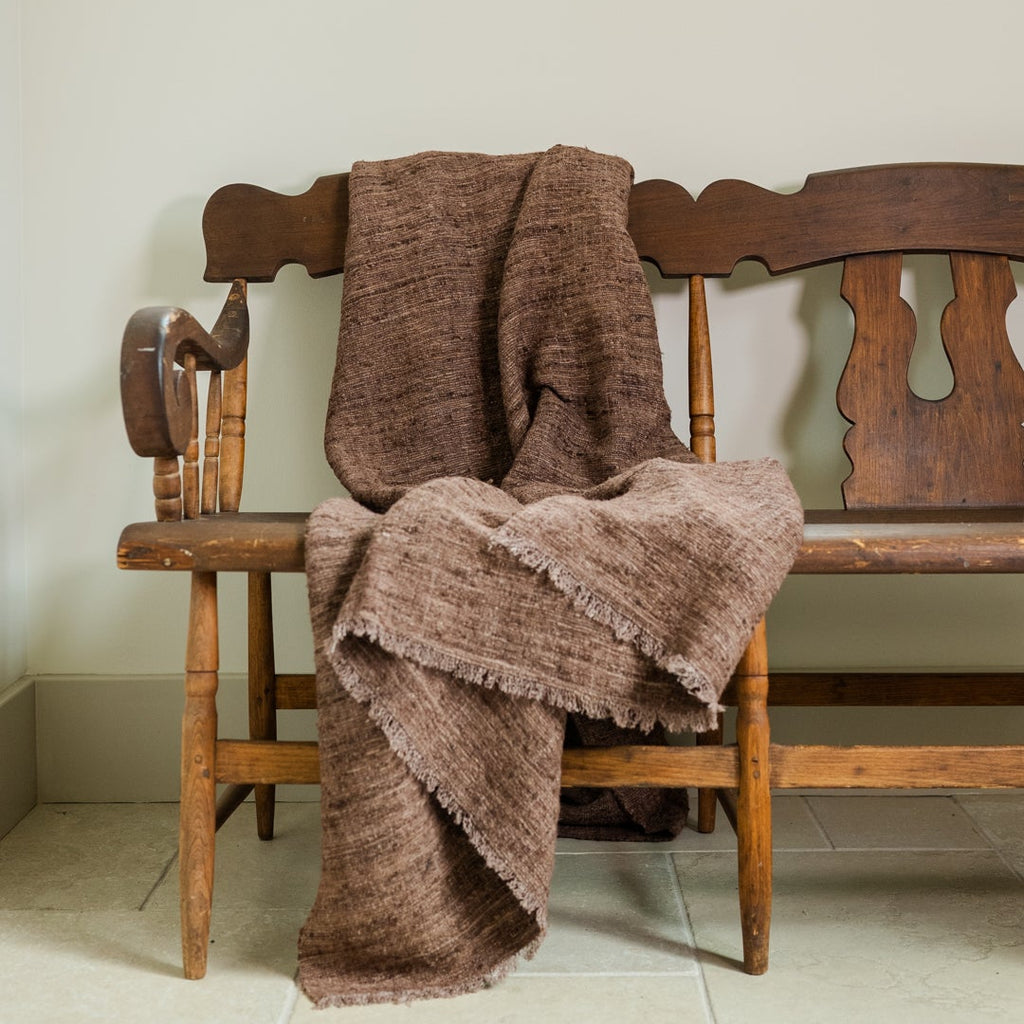 Chocolate Wild Silk Blanket 53x99
