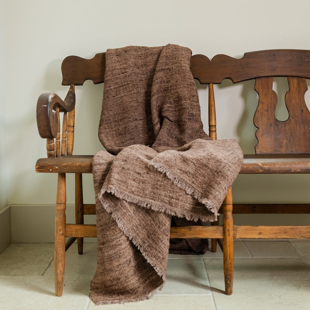 Chocolate Wild Silk Blanket 53x99
