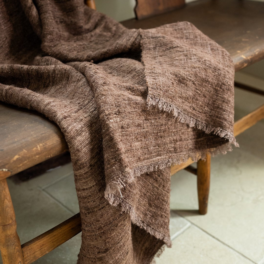 Chocolate Wild Silk Blanket 53x99