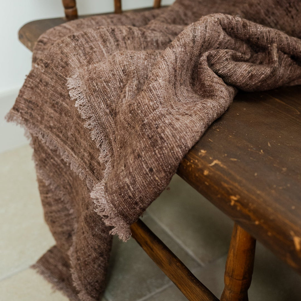 Chocolate Wild Silk Blanket 53x99