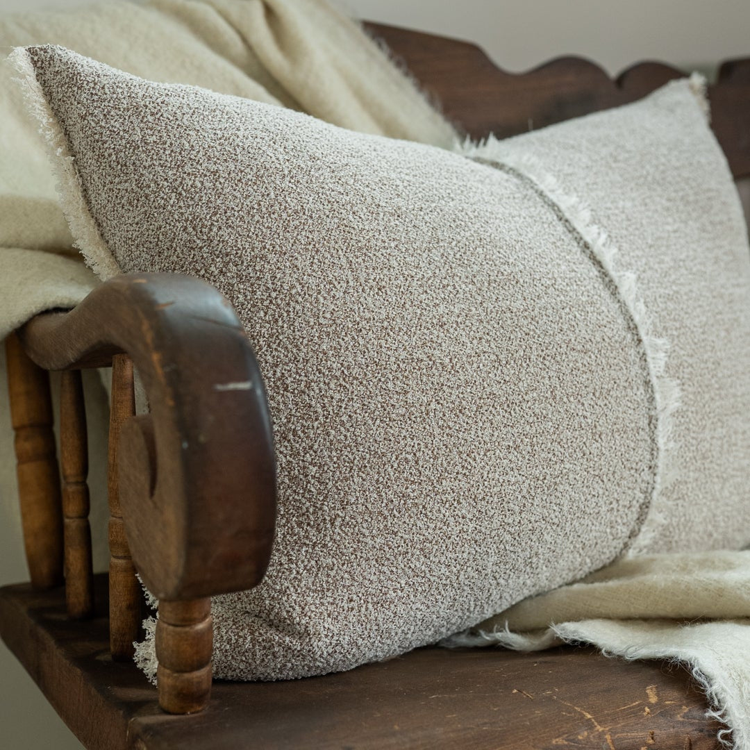 Italian Cream / Brown Melange Lumbar 18x26
