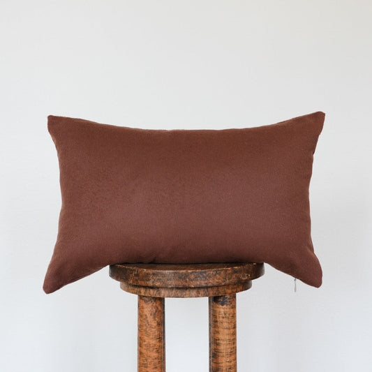 Warm Rust Alpaca Lumbar Pillow 14x22