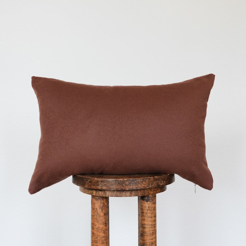 Warm Rust Alpaca Lumbar Pillow 14x22