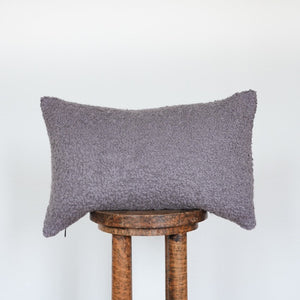 Dusty Purple Curly Alpaca Lumbar Pillow 14x22