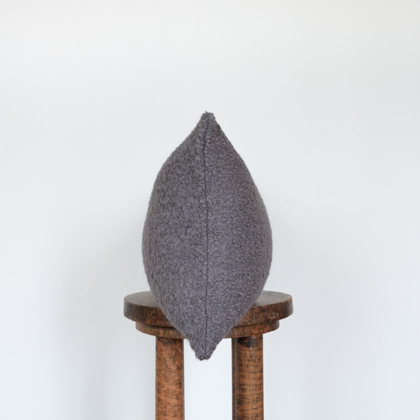 Dusty Purple Curly Alpaca Lumbar Pillow 14x22