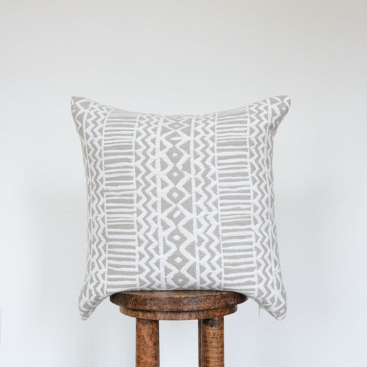 Beige & Cream Woven Shape Stripes Pillow 20x20