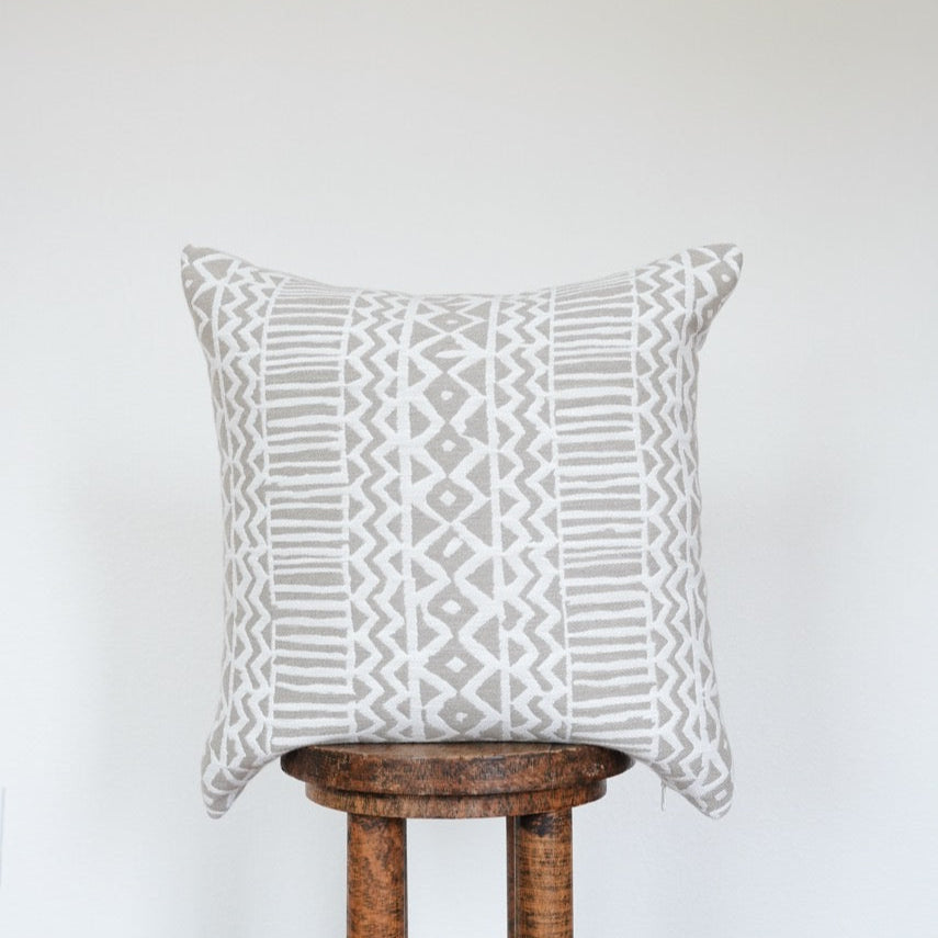 Beige & Cream Woven Shape Stripes Pillow 20x20