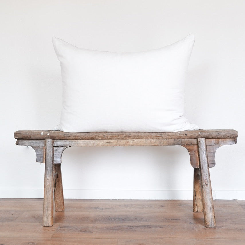 Off-White Linen with Open Checkers Wool Dutch Euro 28x36