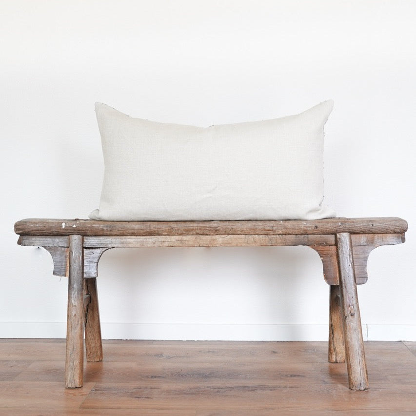 Cream Linen with Black Diamonds Pillow 20x36