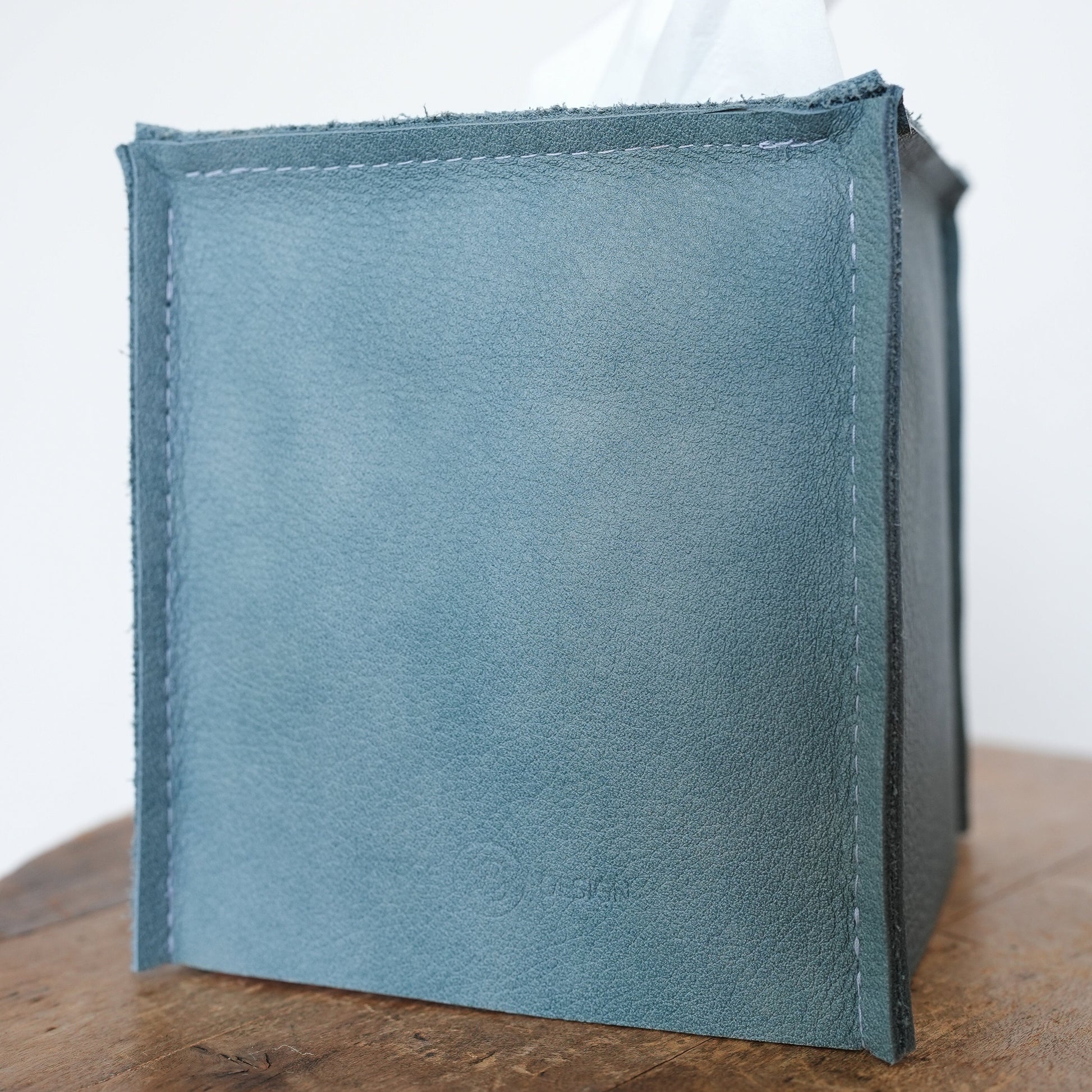 Ocean Blue Leather Single Tissue Box Cover