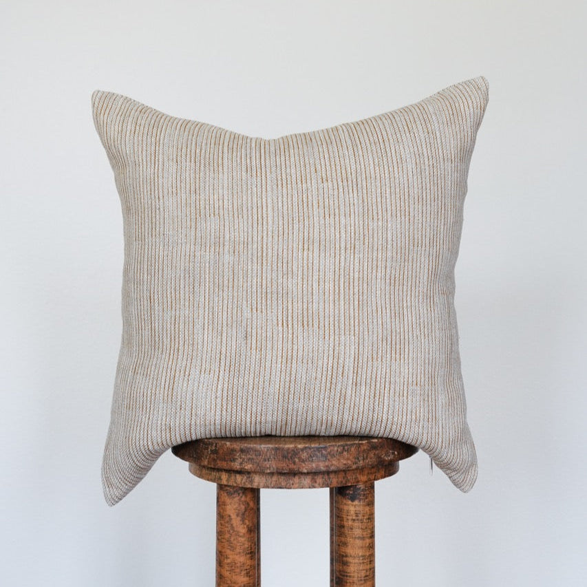 Orange Stripe on Linen Pillow 20x20