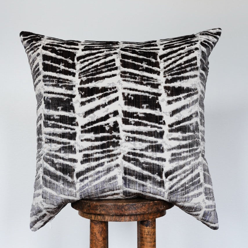 Abstract Velvet with Brown, Silver, & Purple Pillow 24x24