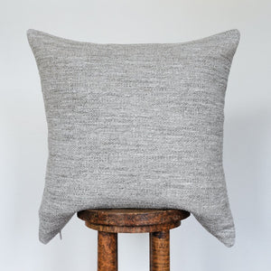 Grey & White Woven Wool with Natural Jute Pillow 24x24