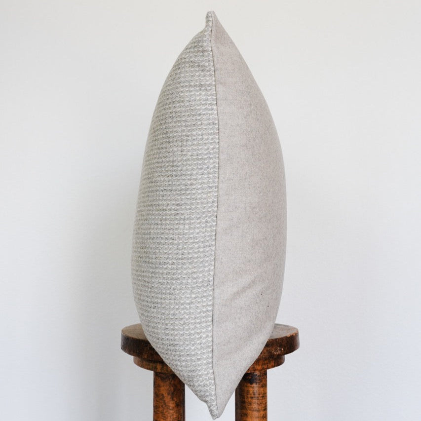 Greige & Cream Net Pattern Wool Pillow 22x22