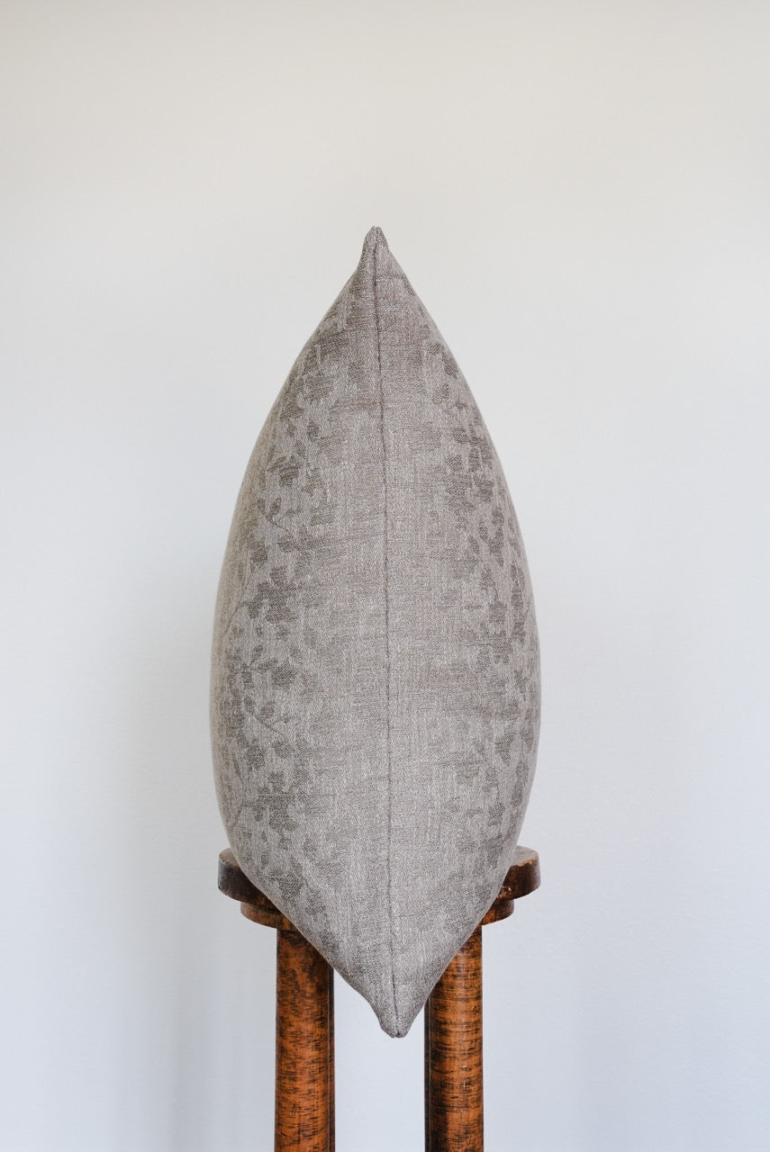Light Brown Linen with Floral Sheen Pillow 24x24