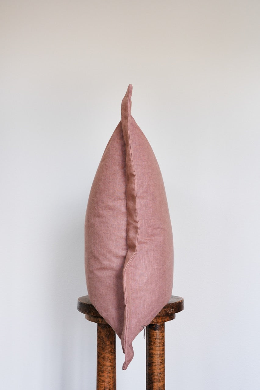 Rose Pink Linen with Wide Flange Pillow 22x22