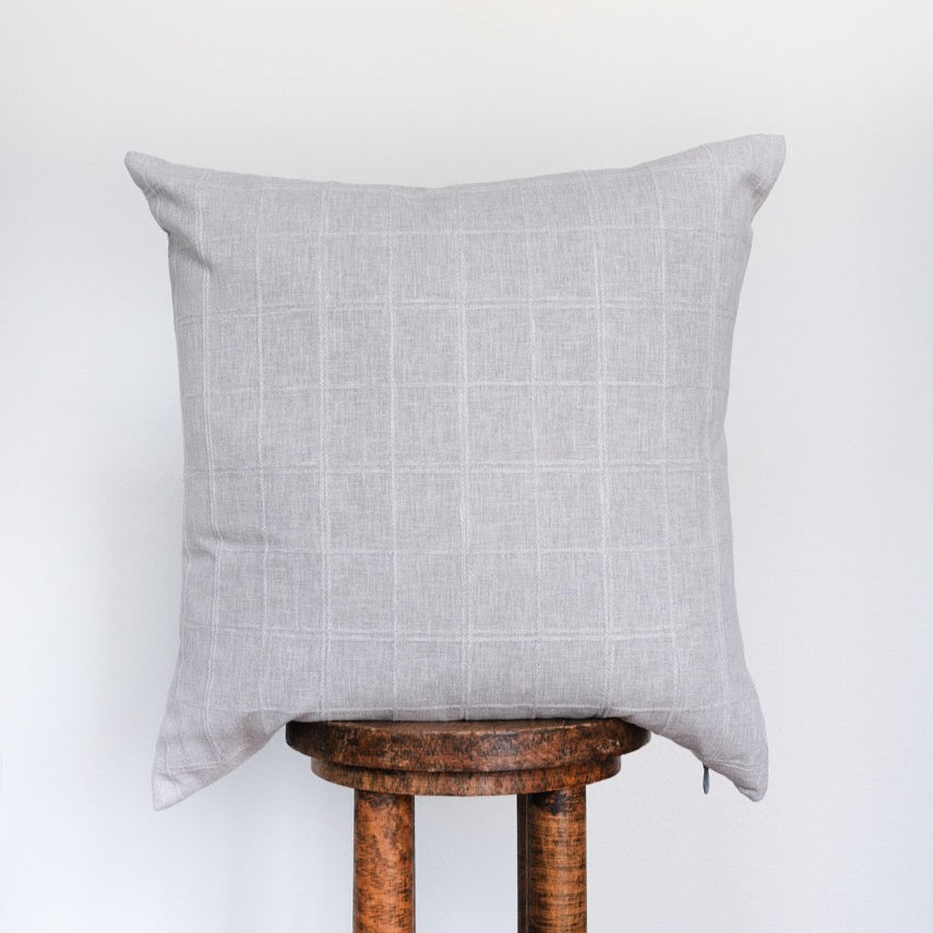 Greige Checkered Plaid Pillow 22x22