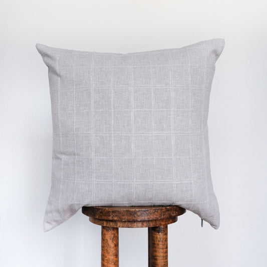 Greige Checkered Plaid Pillow 22x22