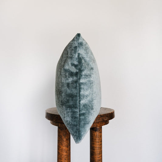 Teal Velvet Lumbar Pillow 14x22