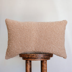 Camel Nubby Alpaca Boucle Lumbar Pillow 14x22