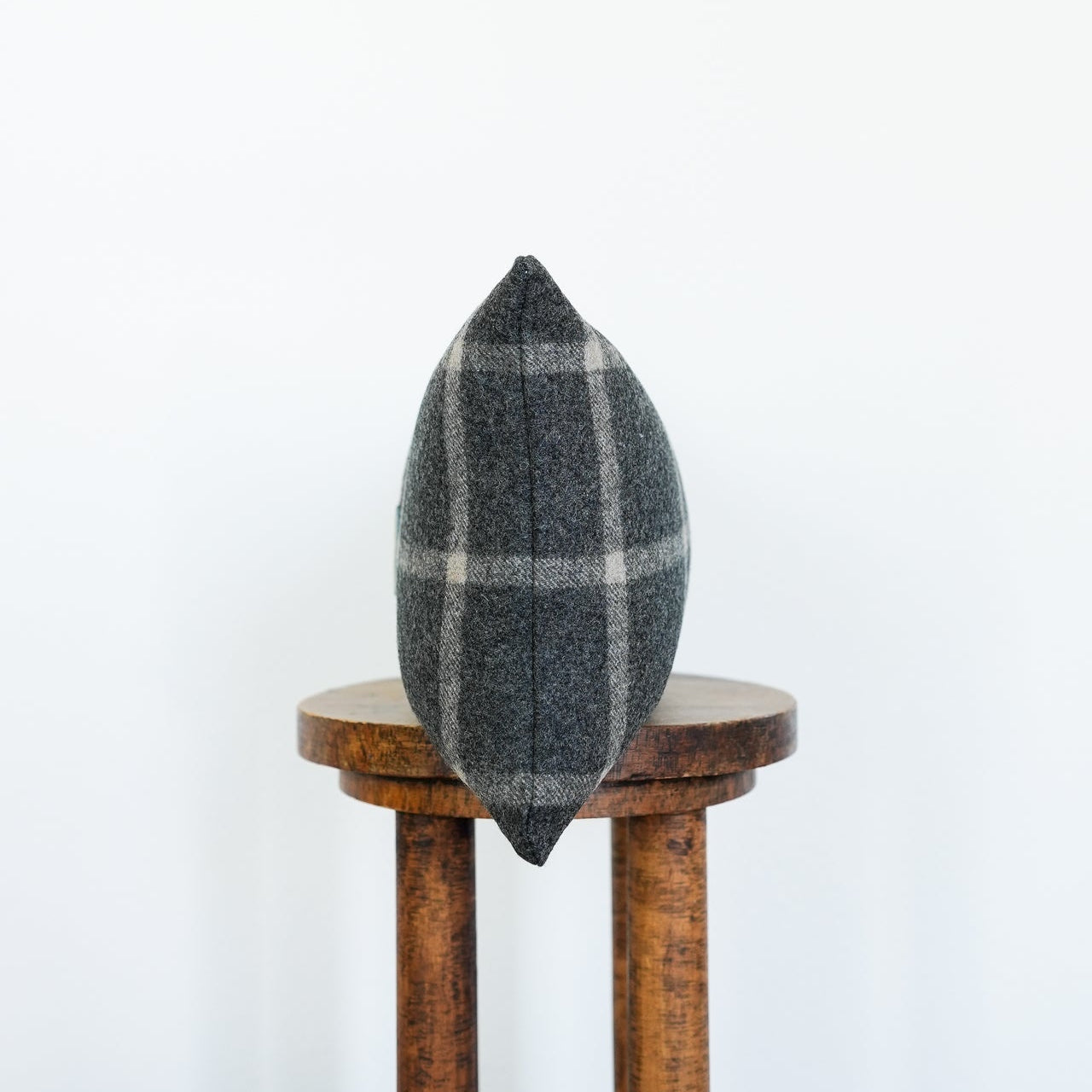 Charcoal & Beige Plaid Wool Lumbar 12x20
