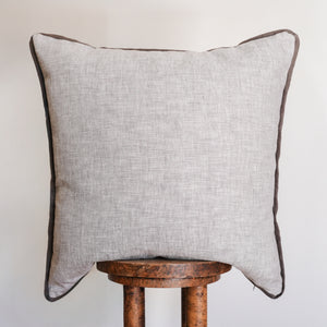 Natural Cream Linen with Dark Linen Flange Pillow 24x24