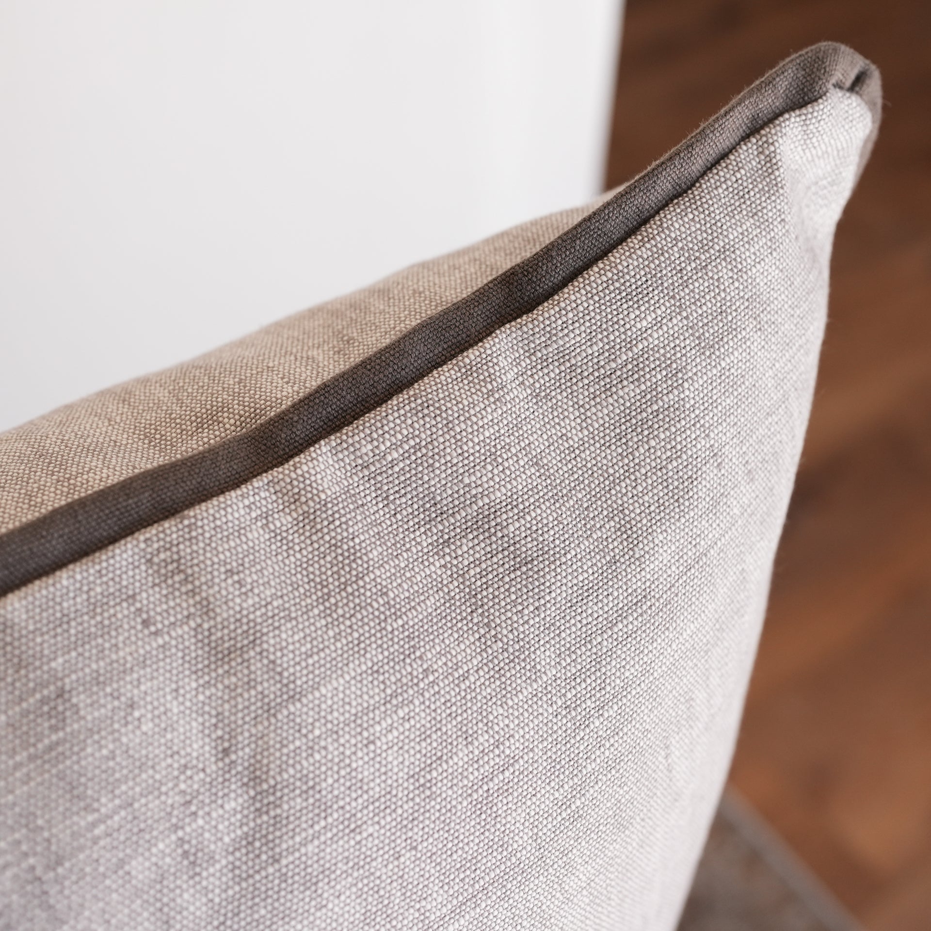 Natural Cream Linen with Dark Linen Flange Pillow 24x24