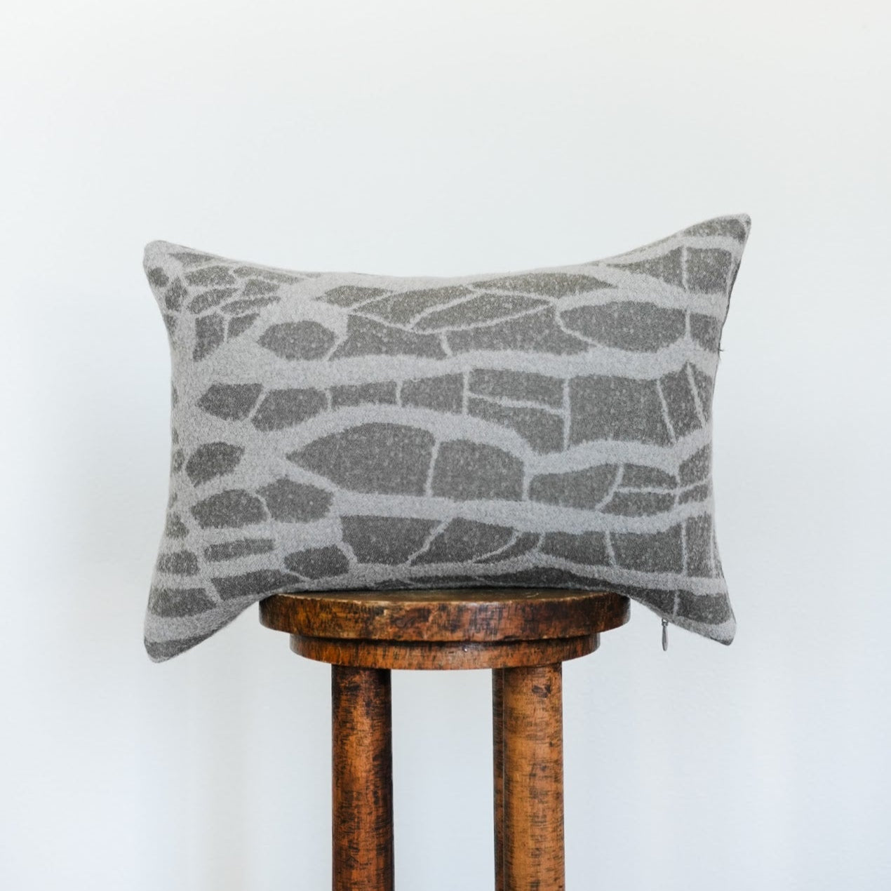 Brown & Taupe Alpaca with Organic Pattern Lumbar 14x20