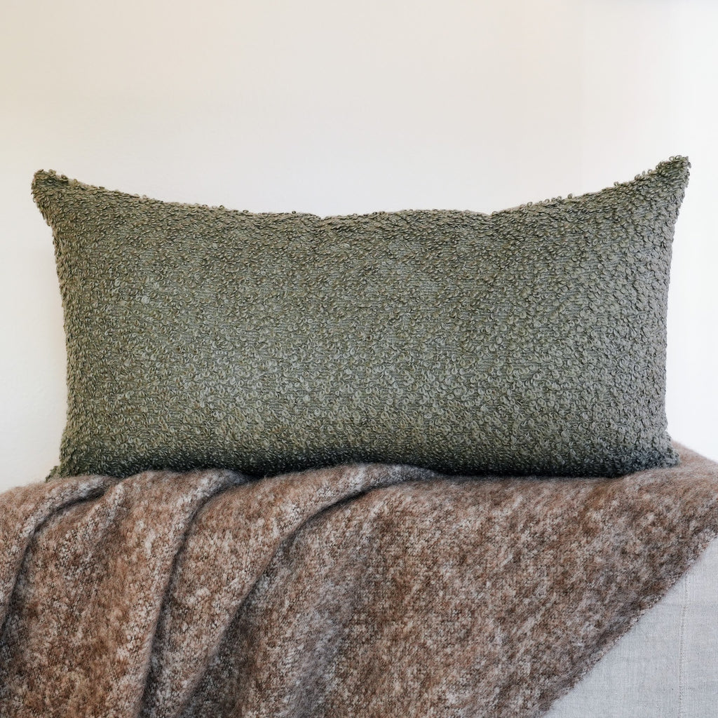 Seafoam Green Alpaca with Linen Pillow Set of 2 - 20x36