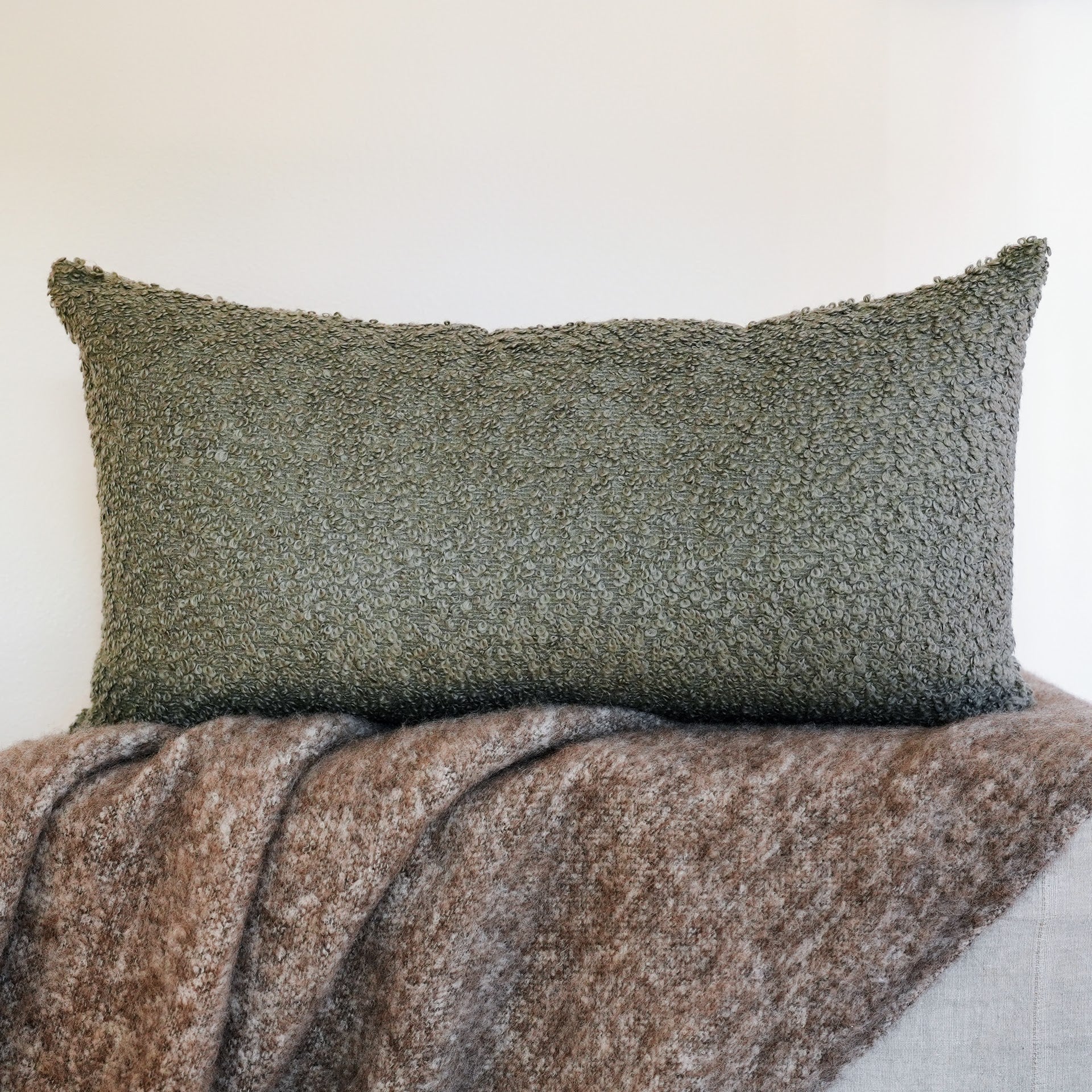 Seafoam Green Alpaca with Linen Pillow Set of 2 - 20x36