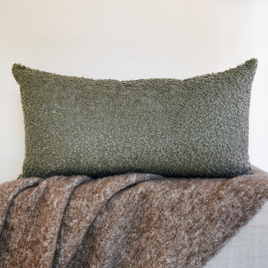 Seafoam Green Alpaca with Linen Pillow Set of 2 - 20x36