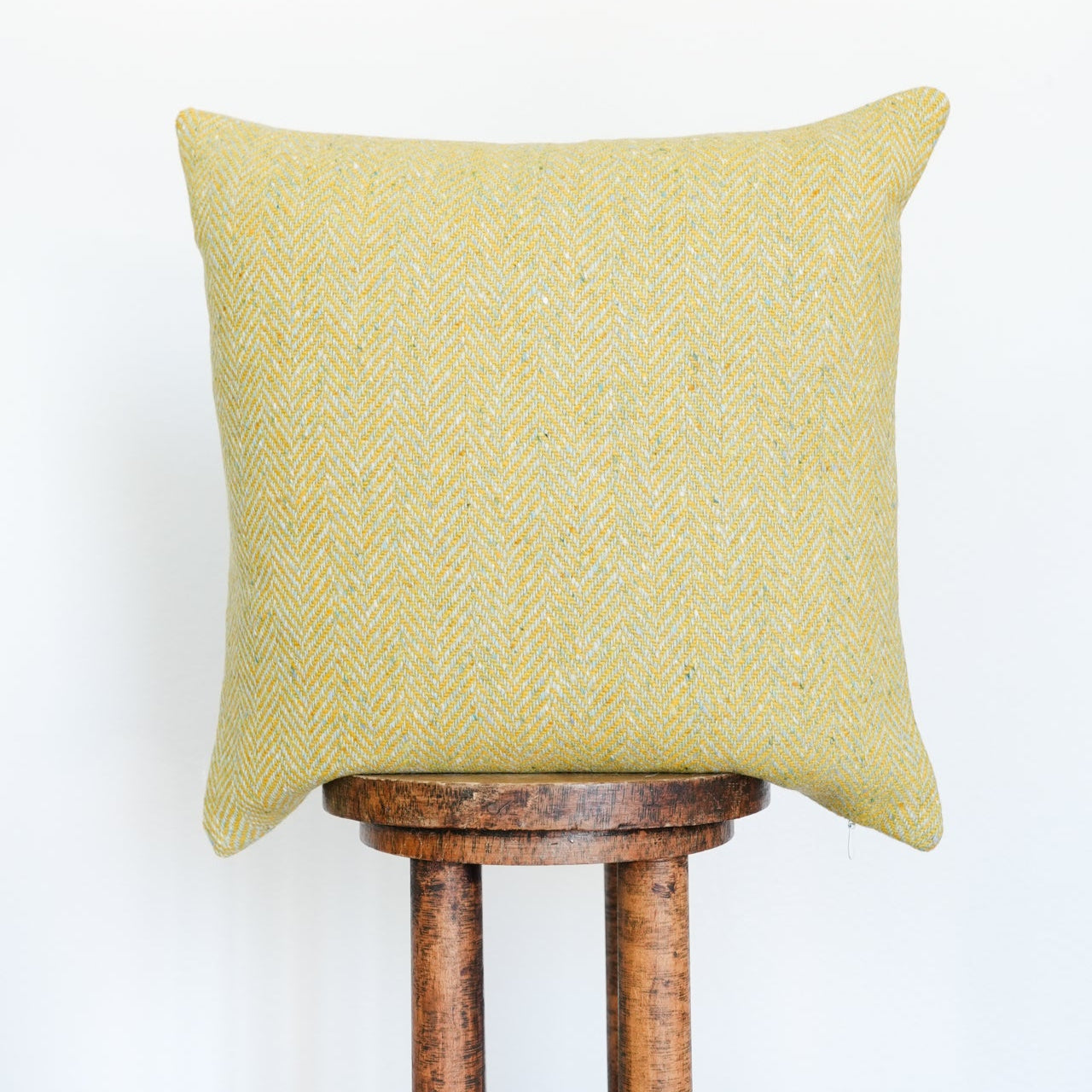 Yellow & Teal Herringbone Wool Pillow 20x20