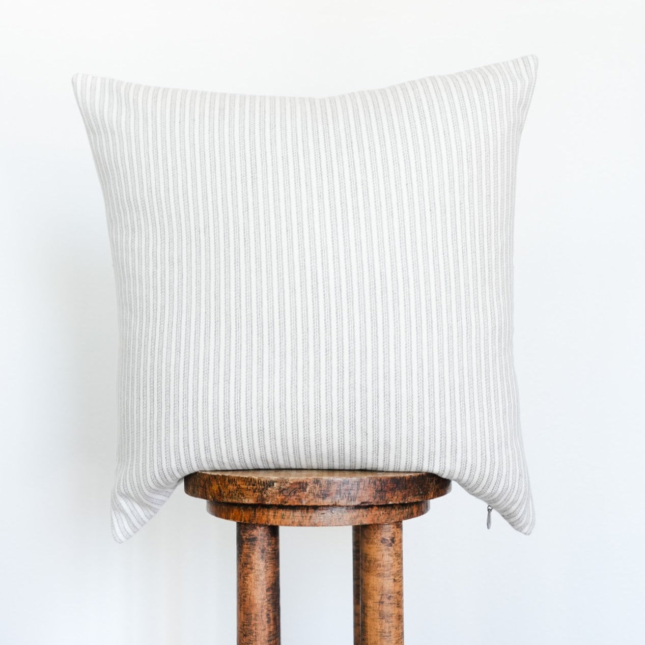 Purple & Cream Striped Wool Pillow 22x22
