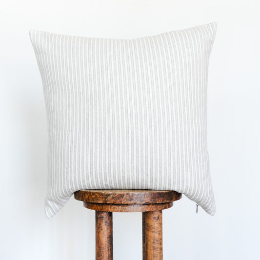 Purple & Cream Striped Wool Pillow 22x22