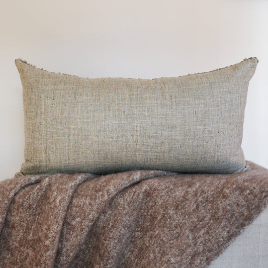 Seafoam Green Alpaca with Linen Pillow Set of 2 - 20x36