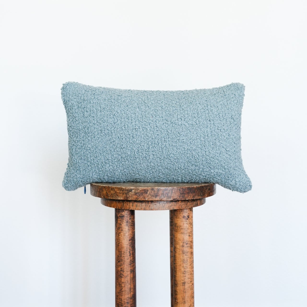Turquoise Nubby Boucle Lumbar Pillow 11x17.5