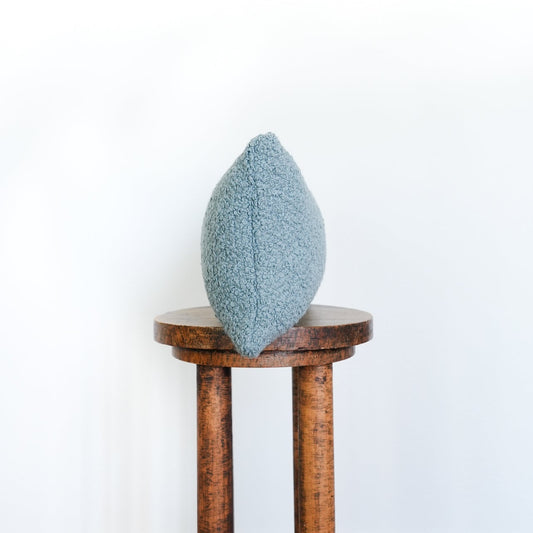 Turquoise Nubby Boucle Lumbar Pillow 11x17.5
