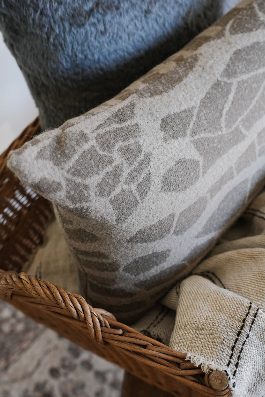 Brown & Taupe Alpaca with Organic Pattern Lumbar 14x20