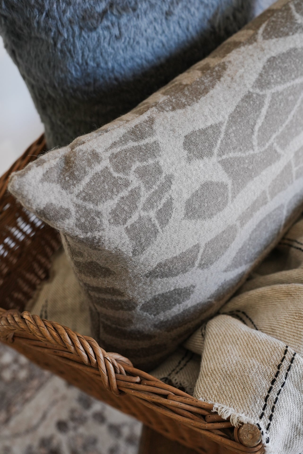 Brown & Taupe Alpaca with Organic Pattern Lumbar 14x20