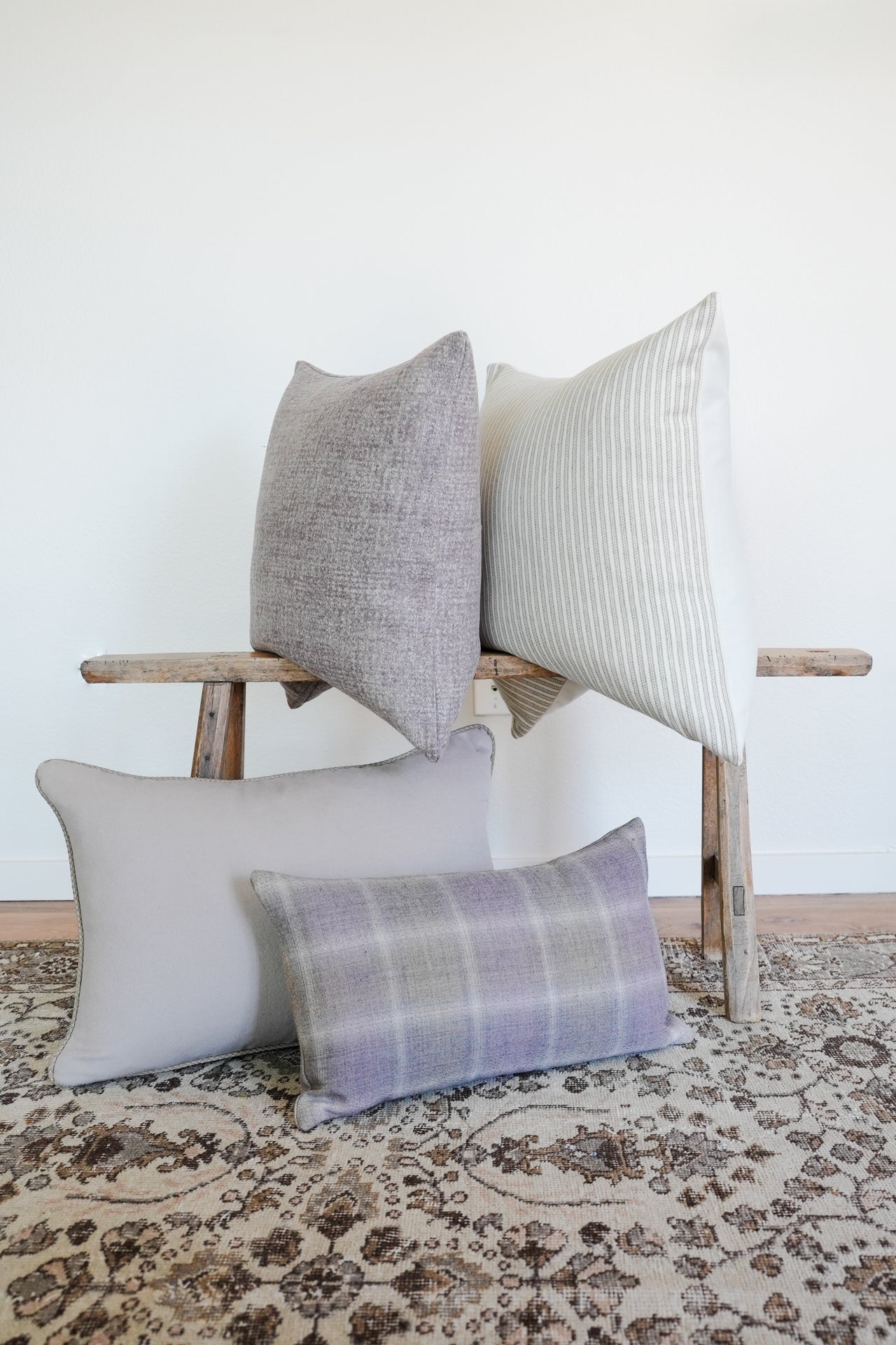 Lavender Purple Speckled Wool Pillow 20x20