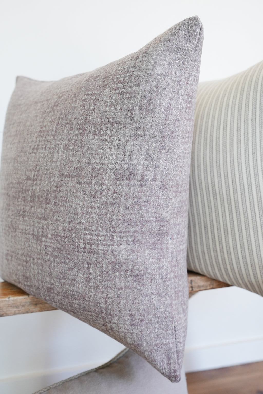 Lavender Purple Speckled Wool Pillow 20x20
