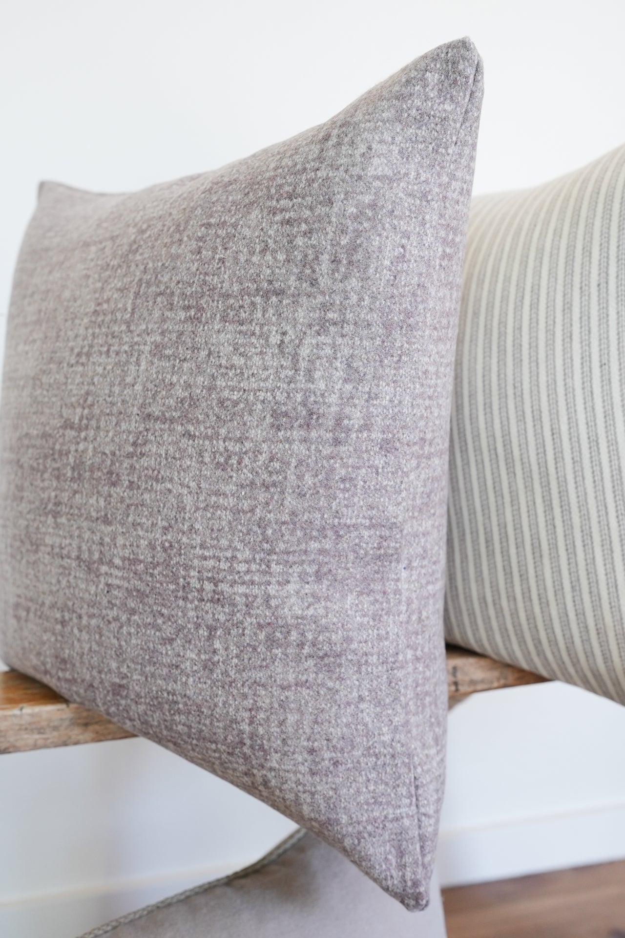 Lavender Purple Speckled Wool Pillow 20x20