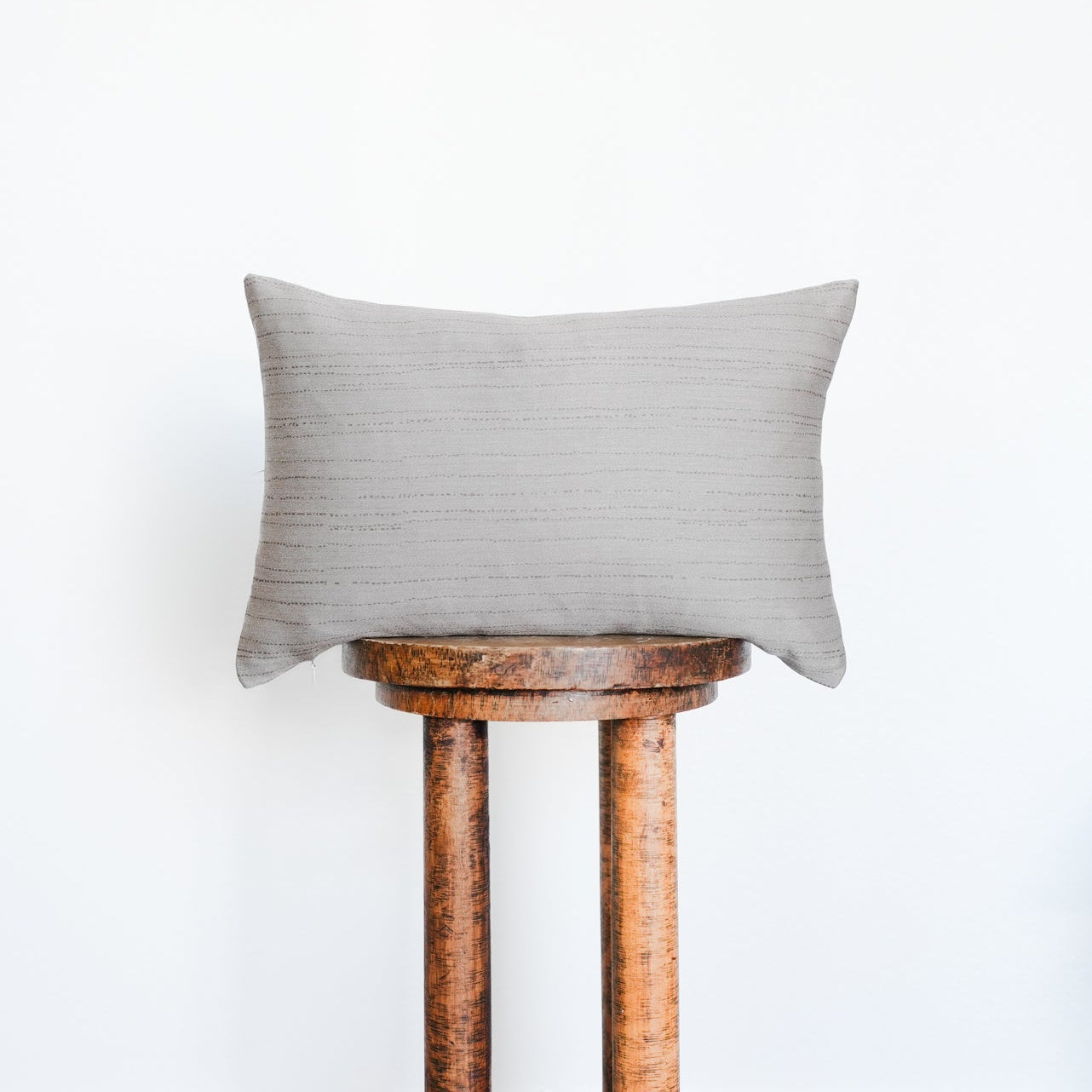 Brown Wool With Chocolate Brown Dotted Stripes Pillow 12x18