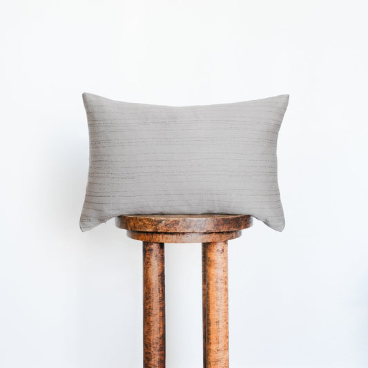 Brown Wool With Chocolate Brown Dotted Stripes Pillow 12x18
