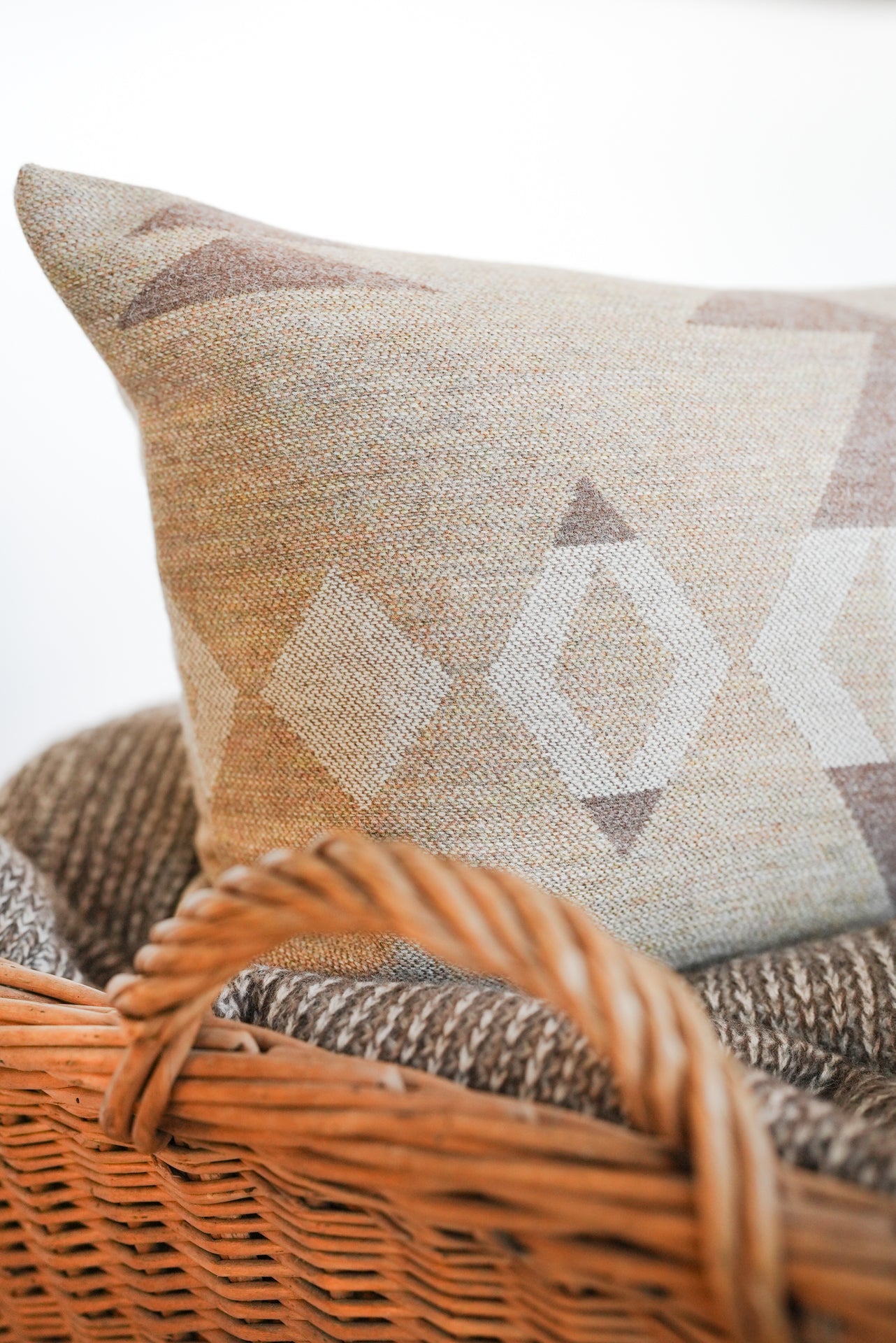 Southwest Pattern Wool Lumbar Pillow 12x20